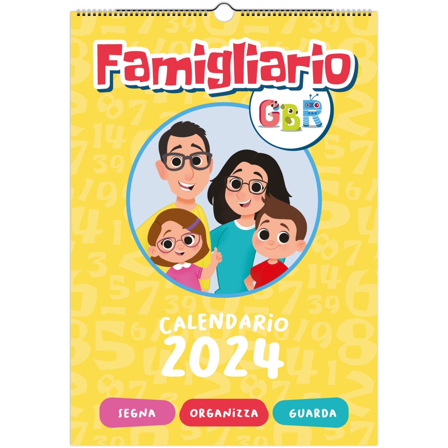 Calendario per Famiglie a 3 Componenti: Famigliario Famiglia GBR 2024