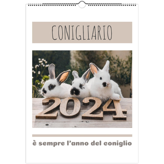 Calendario Adorabile dei Conigli 2024: IL CONIGLIARIO FORMATO A3